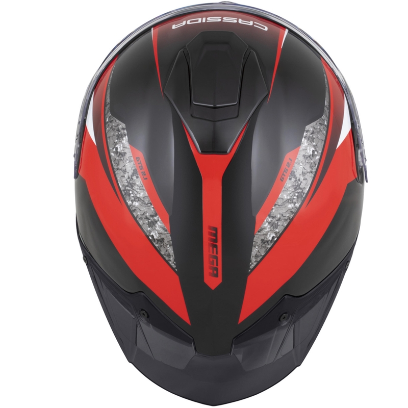 Cască integrală pentru motocicletă Cassida Integral GTS 2.1 Mega negru-roșu-alb