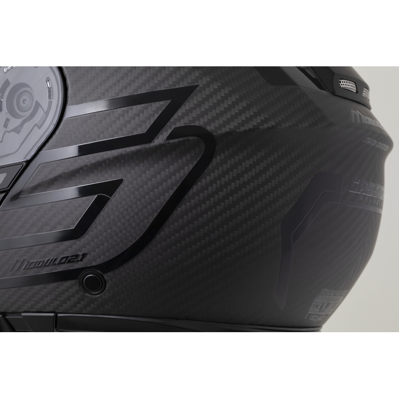 Cască de motocicletă pliabilă Cassida Modulo 2.1 Plus Carbon BlackOut negru mat