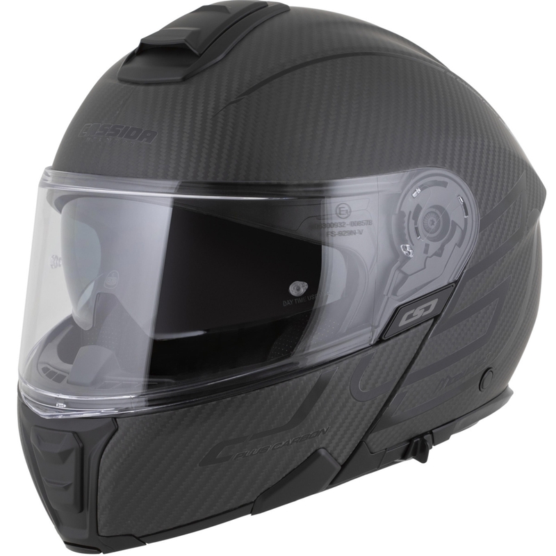 Cască de motocicletă pliabilă Cassida Modulo 2.1 Plus Carbon BlackOut negru mat