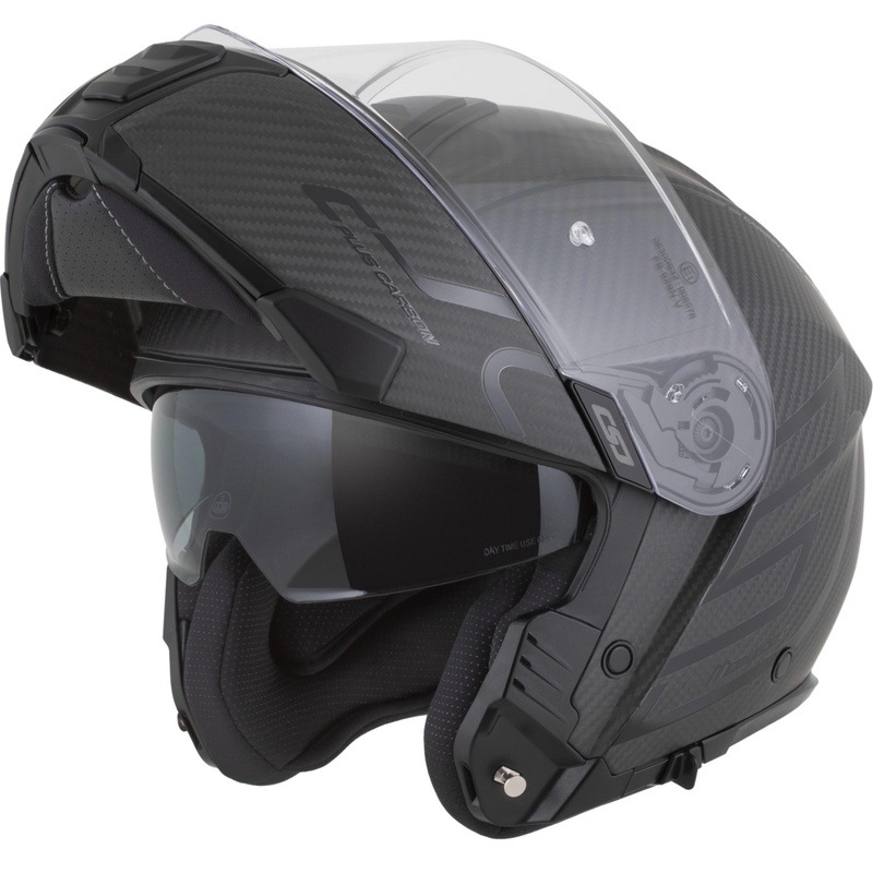 Cască de motocicletă pliabilă Cassida Modulo 2.1 Plus Carbon BlackOut negru mat