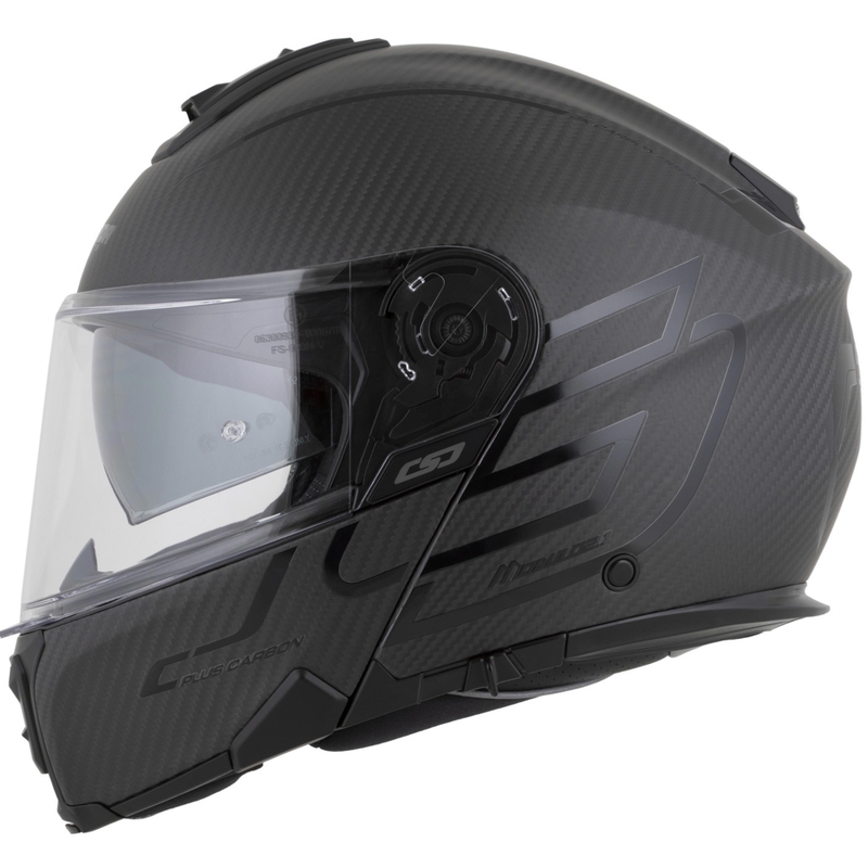 Cască de motocicletă pliabilă Cassida Modulo 2.1 Plus Carbon BlackOut negru mat