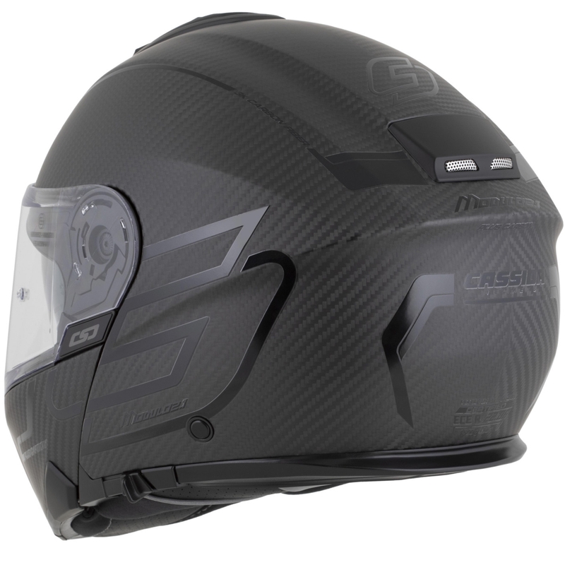 Cască de motocicletă pliabilă Cassida Modulo 2.1 Plus Carbon BlackOut negru mat