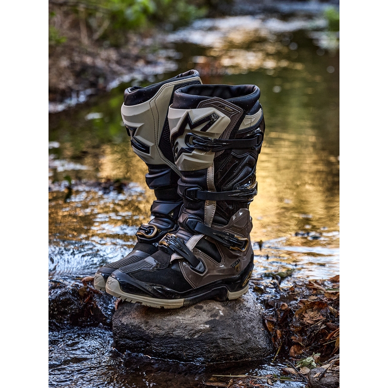 Ghete Motocicletă Alpinestars TECH 7 Enduro Drystar Negru-Gri Închis-Auriu