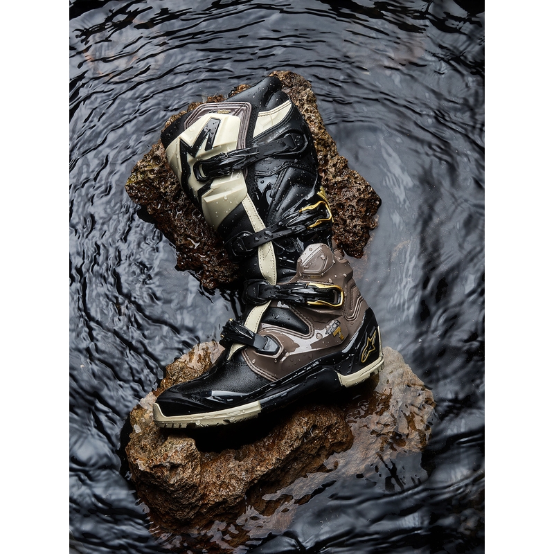 Ghete Motocicletă Alpinestars TECH 7 Enduro Drystar Negru-Gri Închis-Auriu
