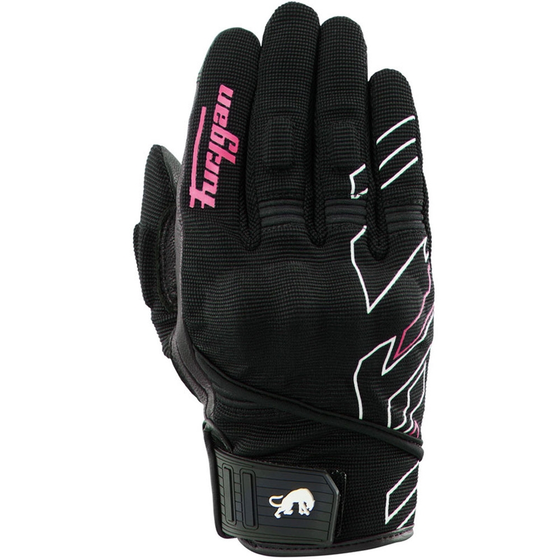 Mănuși de motocicletă Furygan Jet Neon D3O® Evo pentru femei, negru-alb-roz