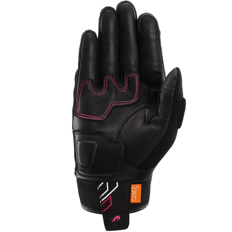 Mănuși de motocicletă Furygan Jet Neon D3O® Evo pentru femei, negru-alb-roz