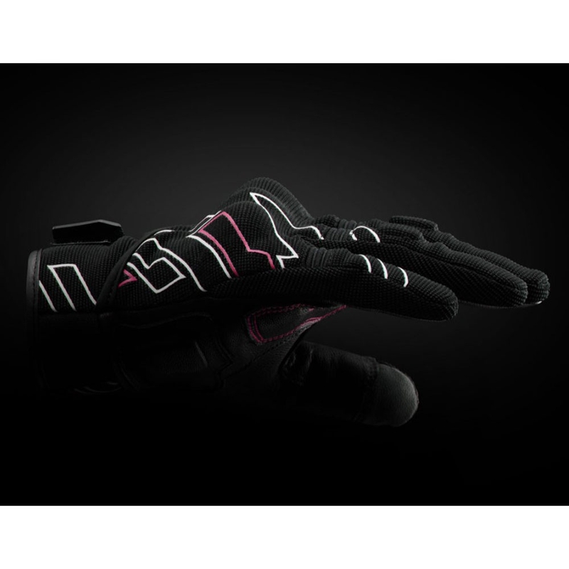 Mănuși de motocicletă Furygan Jet Neon D3O® Evo pentru femei, negru-alb-roz