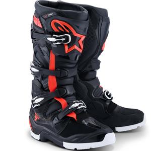 Ghete moto Alpinestars TECH 7 Enduro Drystar negru-fluo roșu-alb