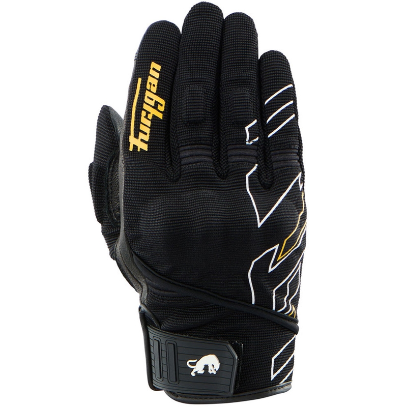 Mănuși de motocicletă Furygan Jet Neon D3O® Evo pentru femei, negru-auriu