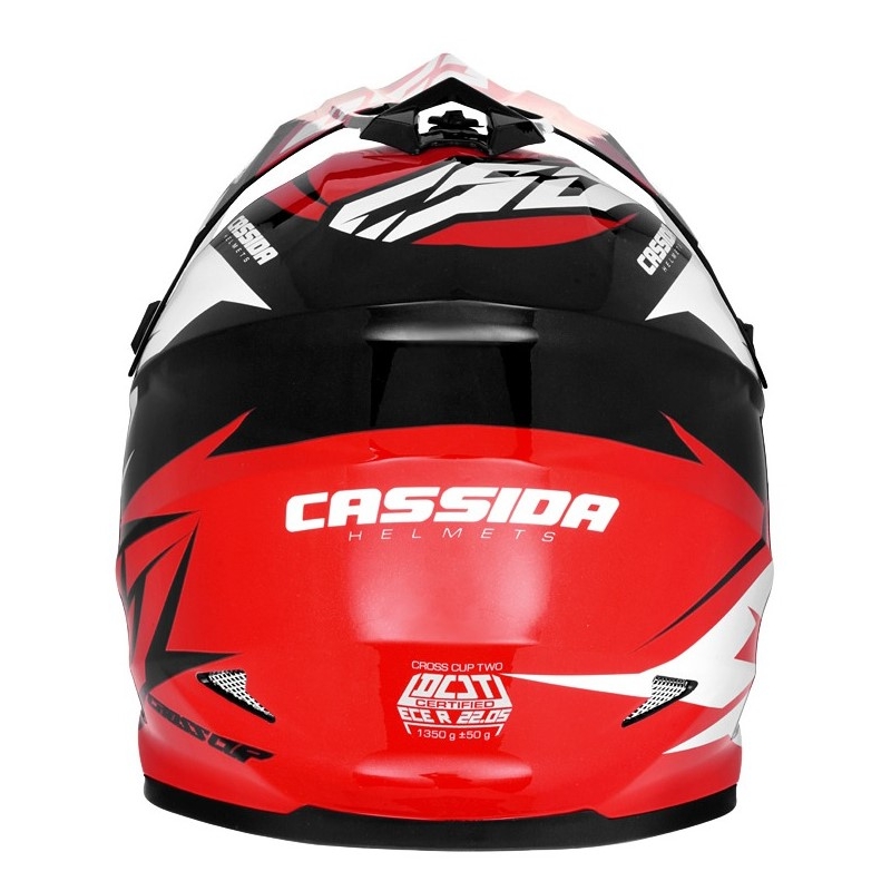Cască de motocross Cassida Cross Cup Two negru-alb-roșu
