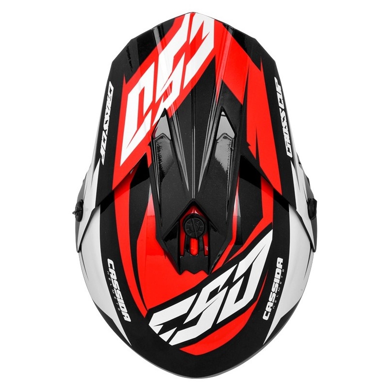 Cască de motocross Cassida Cross Cup Two negru-alb-roșu