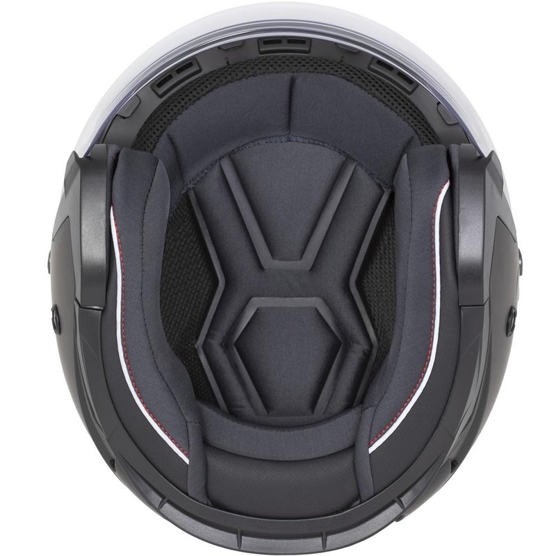 Cască de motocicletă Cassida Reflex 2.0 Safety Open Face, neagră mată, gri și argintie reflectorizantă