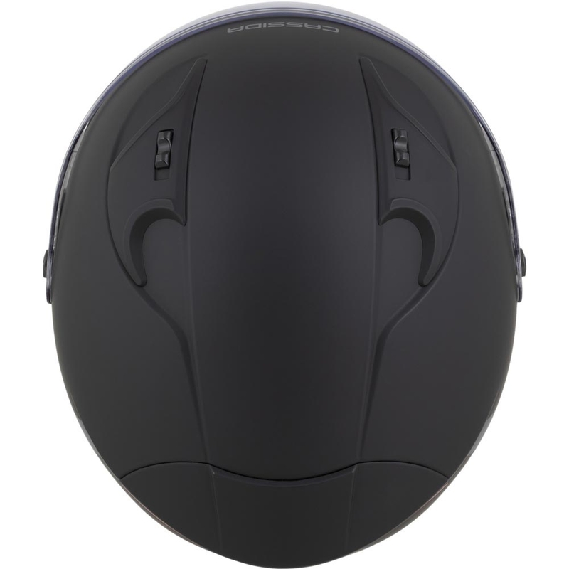 Cască de motocicletă Cassida Reflex 2.0 Safety Open Face, neagră mată, gri și argintie reflectorizantă