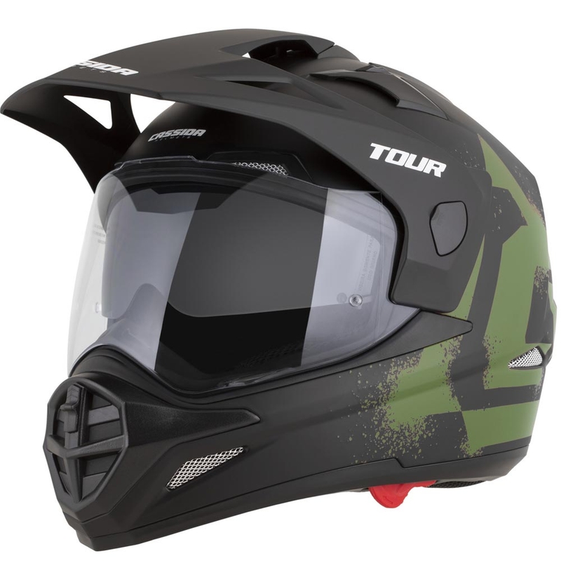 Cască de motocicletă enduro Cassida Tour 2.0 Crew negru mat-verde închis