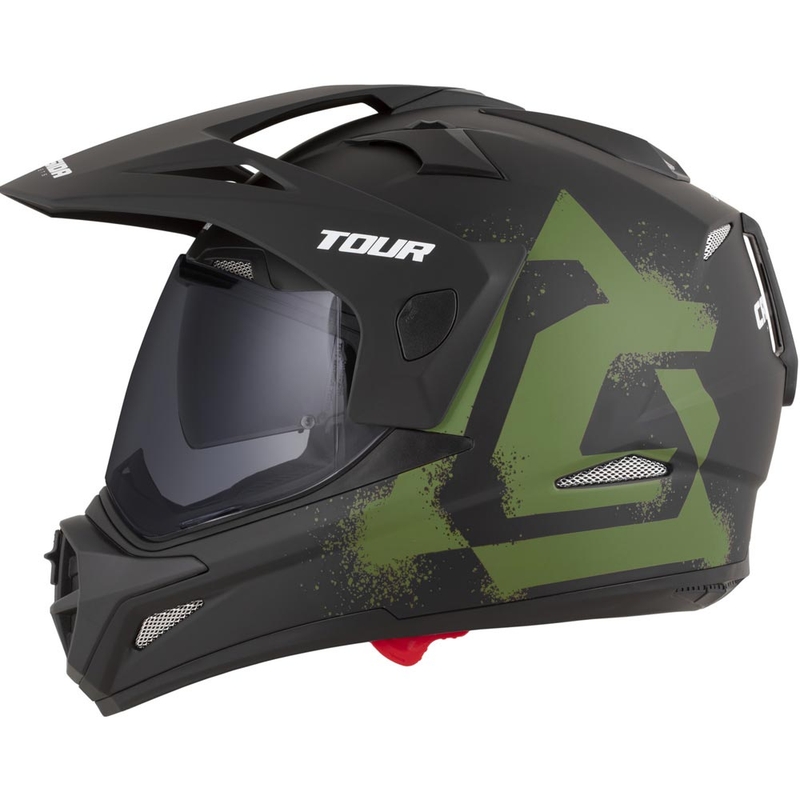 Cască de motocicletă enduro Cassida Tour 2.0 Crew negru mat-verde închis