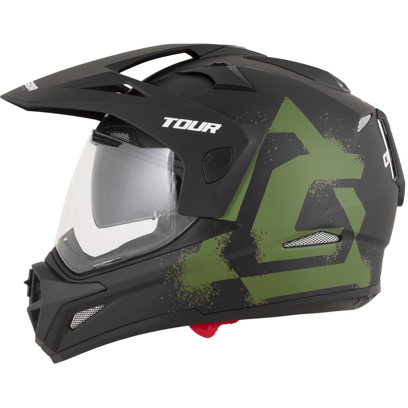 Cască de motocicletă enduro Cassida Tour 2.0 Crew negru mat-verde închis