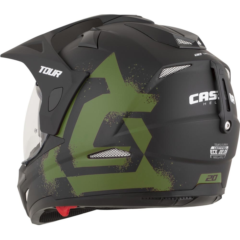 Cască de motocicletă enduro Cassida Tour 2.0 Crew negru mat-verde închis