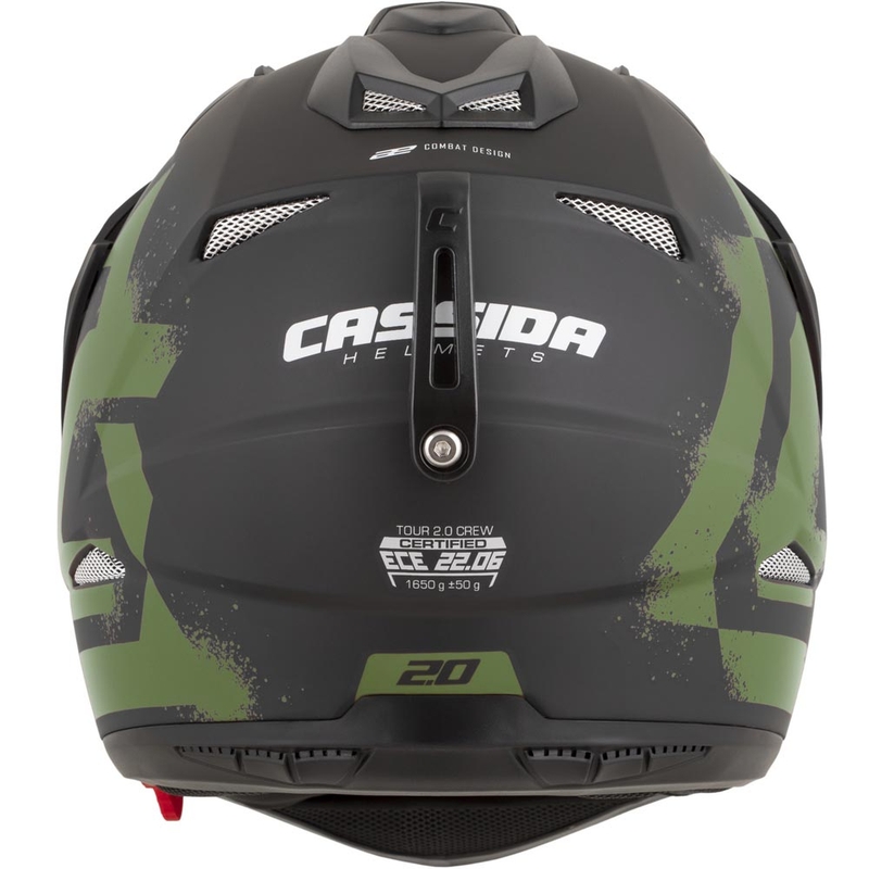 Cască de motocicletă enduro Cassida Tour 2.0 Crew negru mat-verde închis