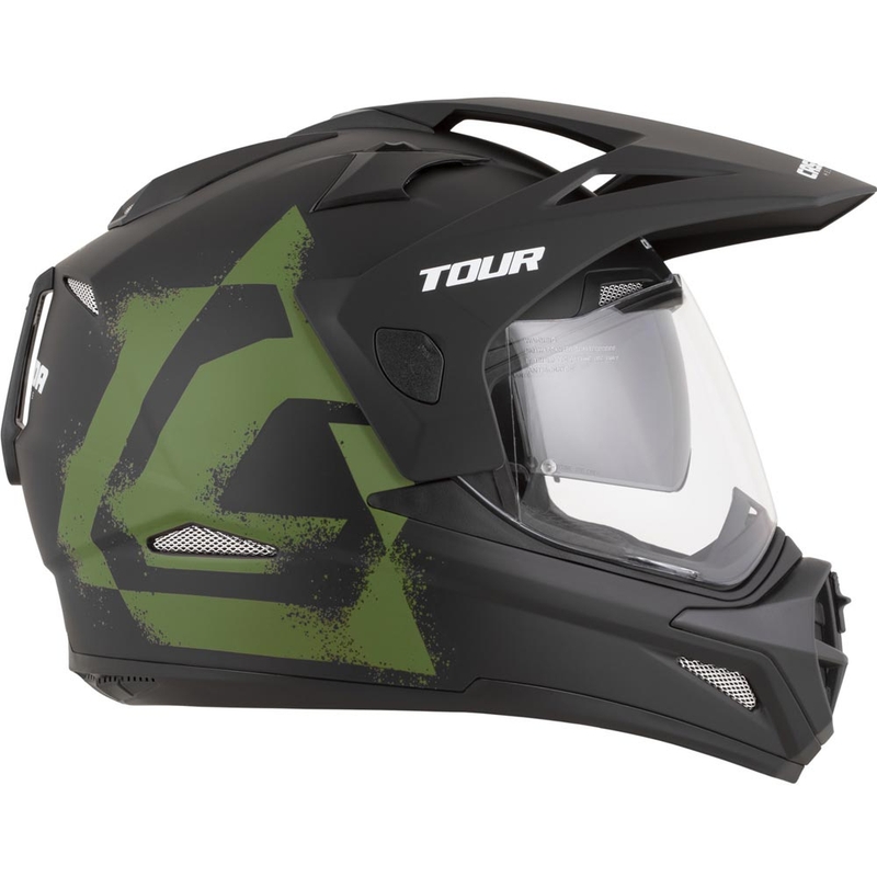 Cască de motocicletă enduro Cassida Tour 2.0 Crew negru mat-verde închis