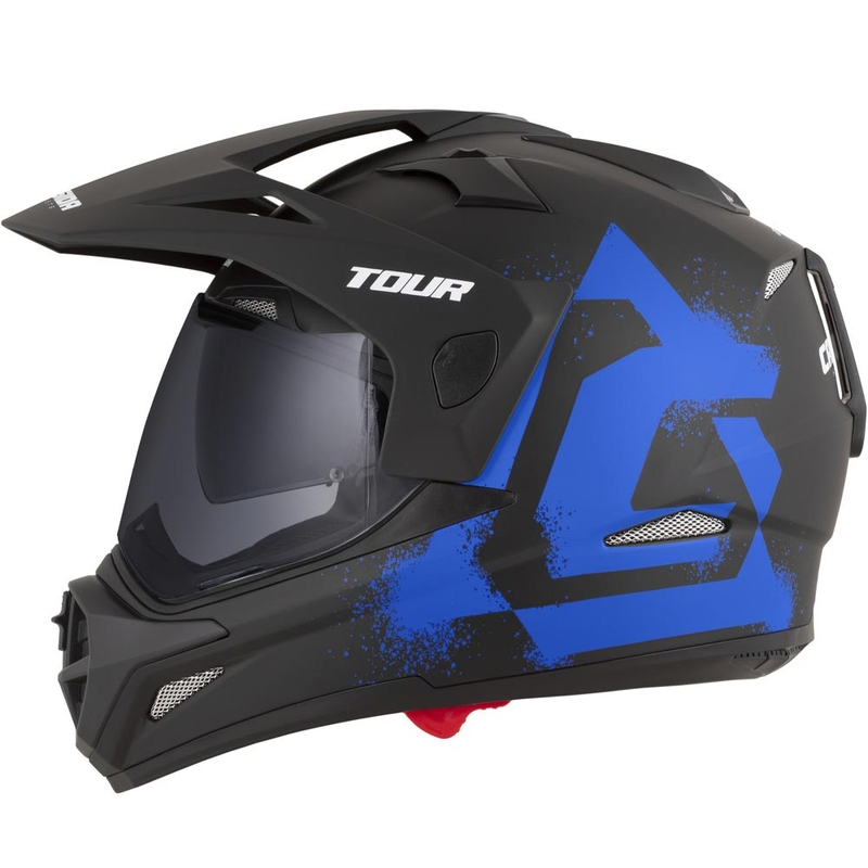 Cască de motocicletă Enduro Cassida Tour 2.0 Crew negru mat-albastru