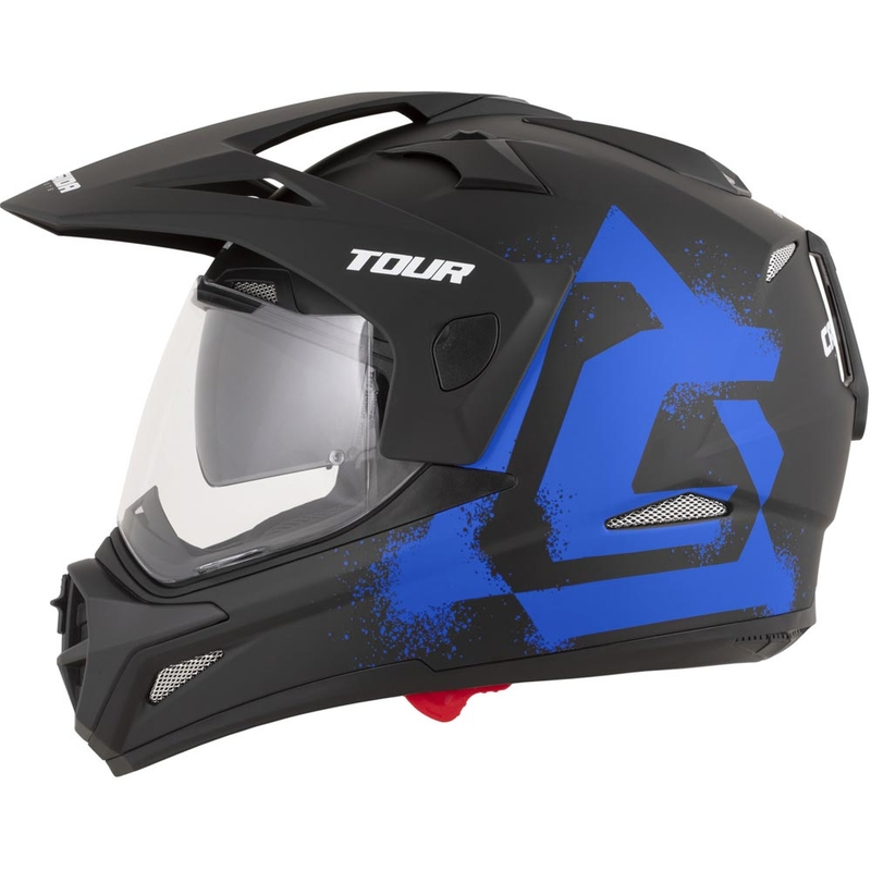 Cască de motocicletă Enduro Cassida Tour 2.0 Crew negru mat-albastru