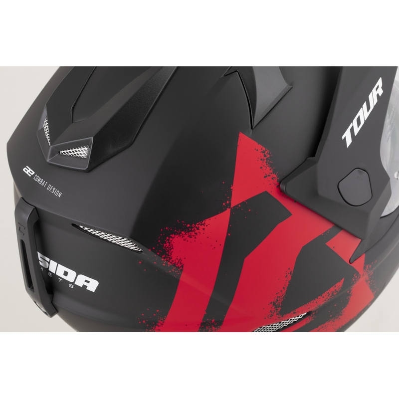 Cască de motocicletă Enduro Cassida Tour 2.0 Crew negru mat-roșu