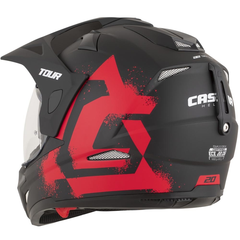 Cască de motocicletă Enduro Cassida Tour 2.0 Crew negru mat-roșu