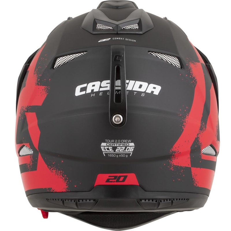 Cască de motocicletă Enduro Cassida Tour 2.0 Crew negru mat-roșu
