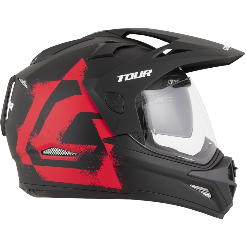 Cască de motocicletă Enduro Cassida Tour 2.0 Crew negru mat-roșu