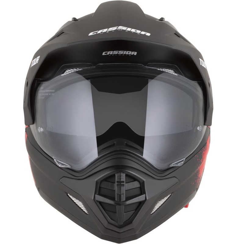 Cască de motocicletă Enduro Cassida Tour 2.0 Crew negru mat-roșu
