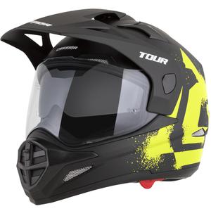 Cască de motocicletă enduro Cassida Tour 2.0 Crew negru mat-galben fluo