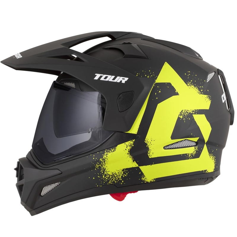 Cască de motocicletă enduro Cassida Tour 2.0 Crew negru mat-galben fluo