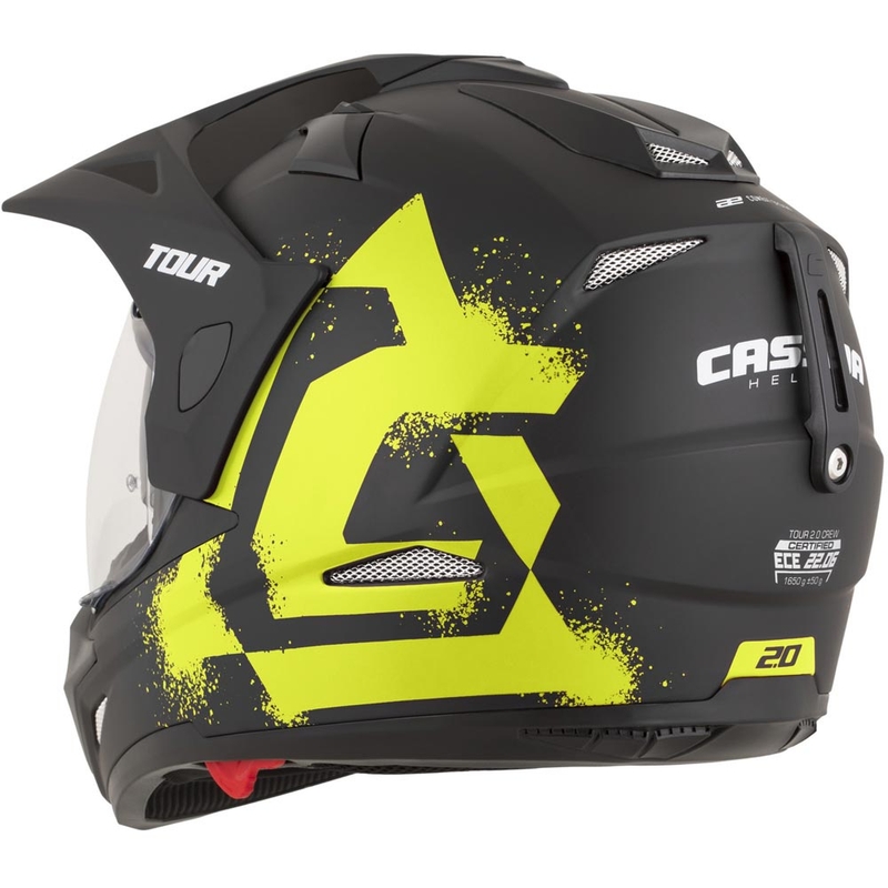 Cască de motocicletă enduro Cassida Tour 2.0 Crew negru mat-galben fluo