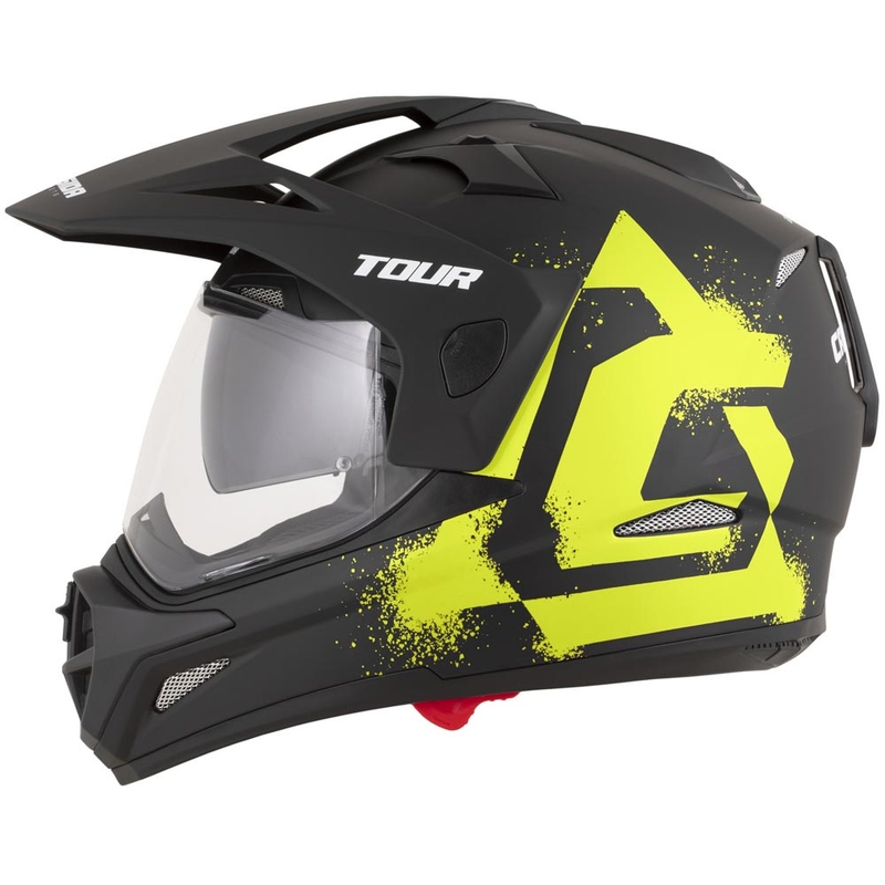 Cască de motocicletă enduro Cassida Tour 2.0 Crew negru mat-galben fluo