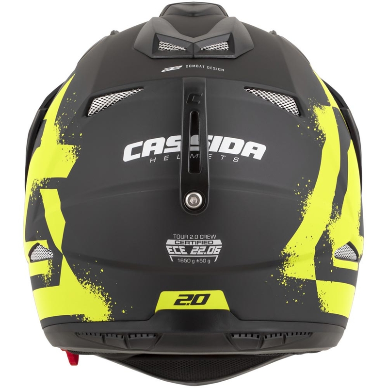 Cască de motocicletă enduro Cassida Tour 2.0 Crew negru mat-galben fluo