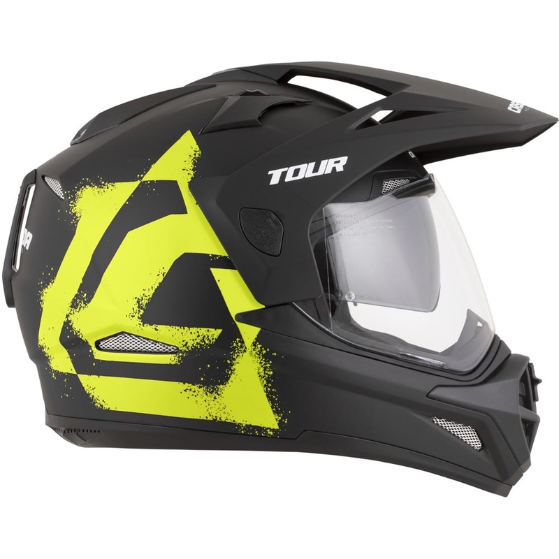Cască de motocicletă enduro Cassida Tour 2.0 Crew negru mat-galben fluo