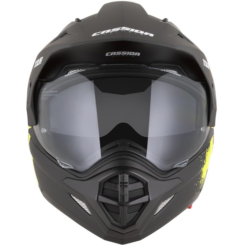 Cască de motocicletă enduro Cassida Tour 2.0 Crew negru mat-galben fluo