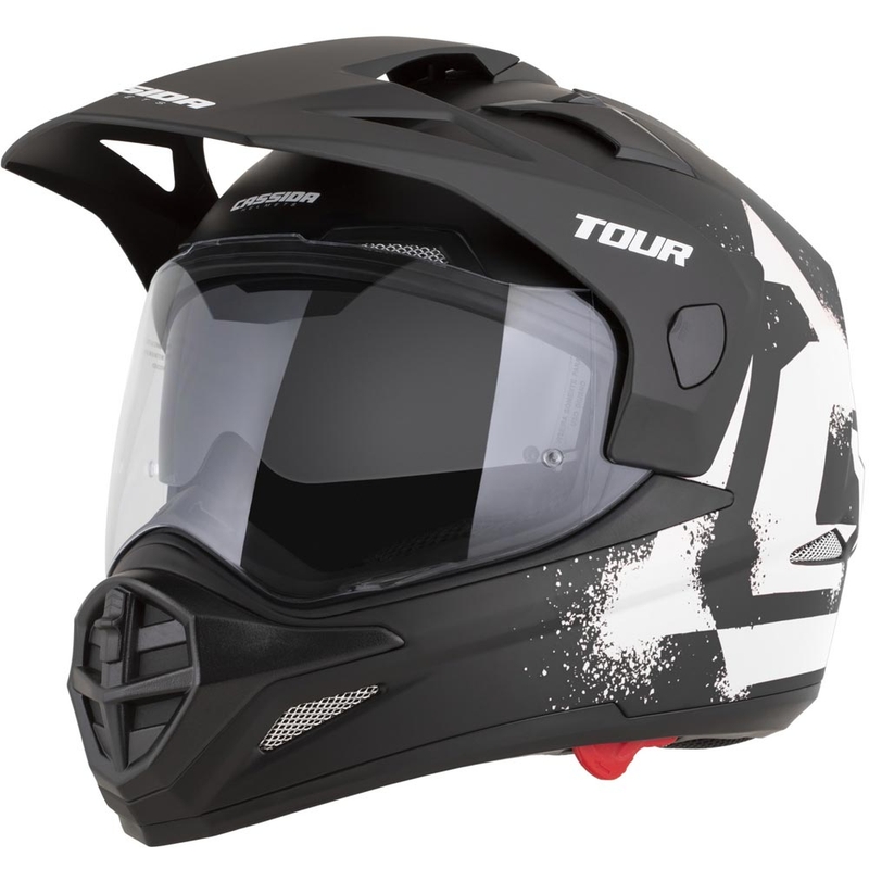 Cască de motocicletă Enduro Cassida Tour 2.0 Crew negru mat-alb