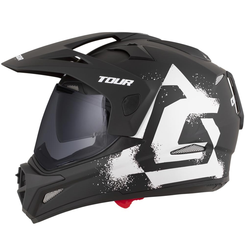 Cască de motocicletă Enduro Cassida Tour 2.0 Crew negru mat-alb