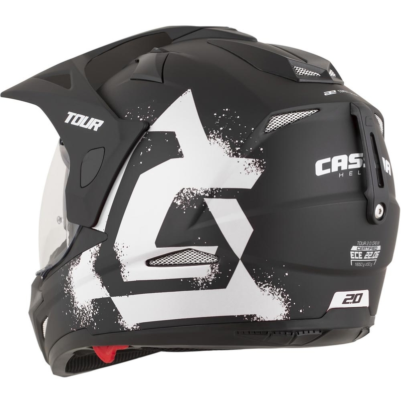 Cască de motocicletă Enduro Cassida Tour 2.0 Crew negru mat-alb