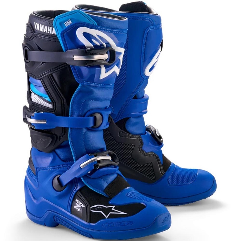 Ghete motocross Alpinestars TECH 7 S YAMAHA pentru copii, colecția albastru-alb-negru