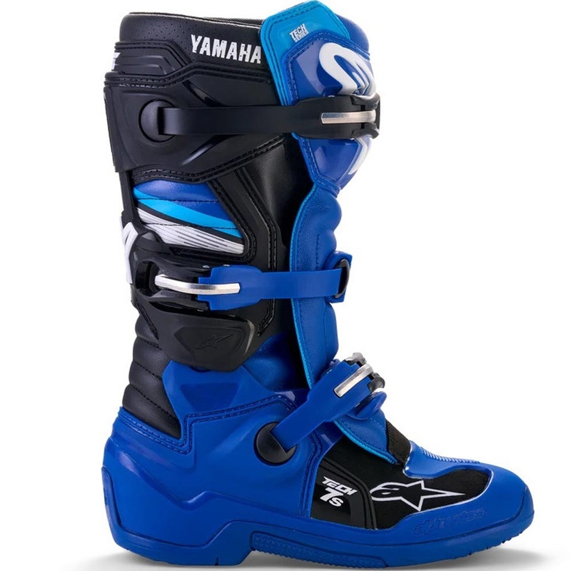 Ghete motocross Alpinestars TECH 7 S YAMAHA pentru copii, colecția albastru-alb-negru