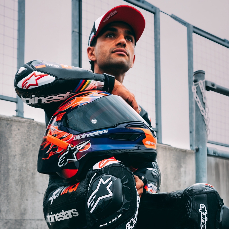 Cască integrală de motocicletă Alpinestars Supertech R-10 Flyte, ediție limitată, Jorge Martin, violet-roșu