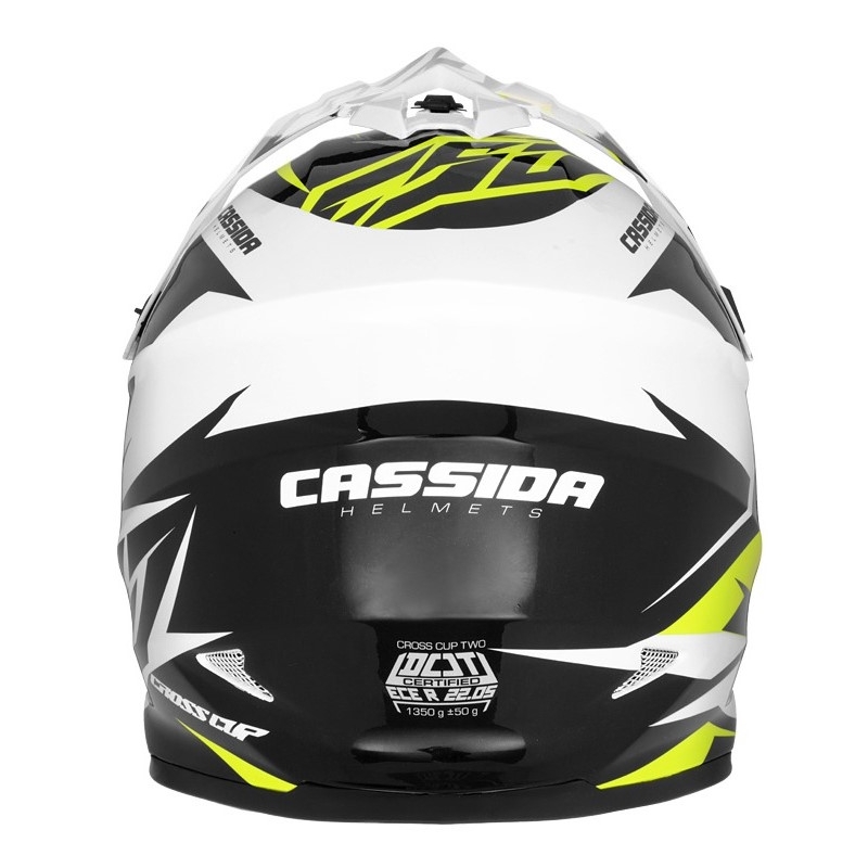 Cassida Cross Cup Two Motocross Cască de motocross negru-alb-gri-gri-fluo-galben