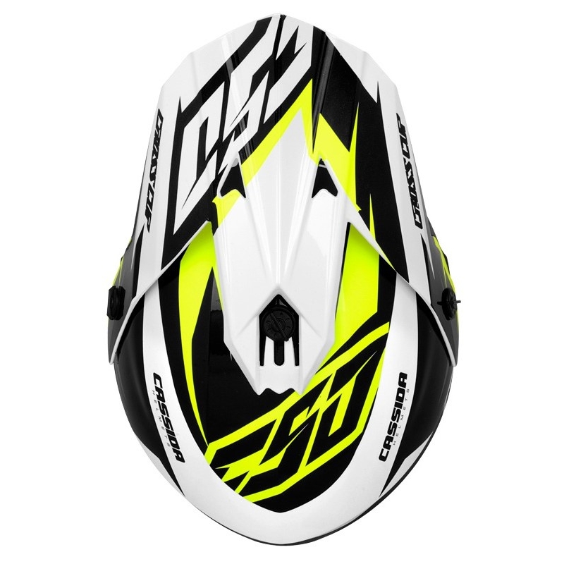 Cassida Cross Cup Two Motocross Cască de motocross negru-alb-gri-gri-fluo-galben