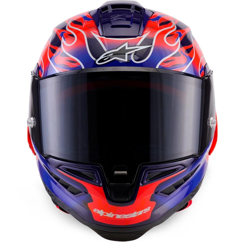 Cască integrală de motocicletă Alpinestars Supertech R-10 Flyte, ediție limitată, Jorge Martin, violet-roșu