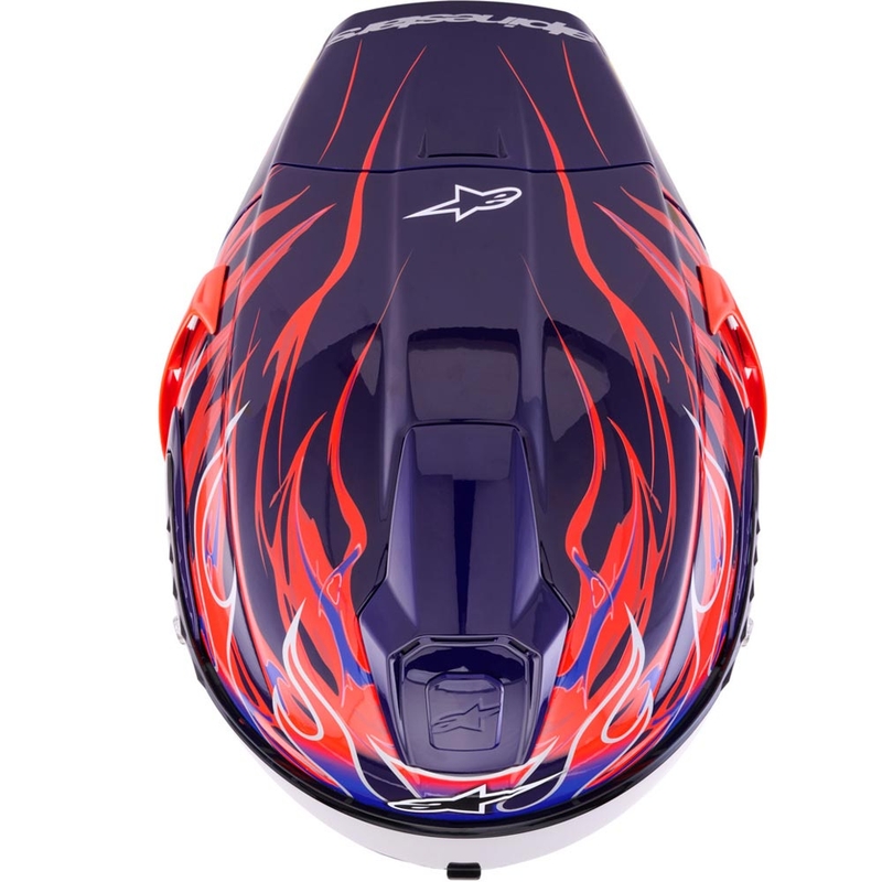 Cască integrală de motocicletă Alpinestars Supertech R-10 Flyte, ediție limitată, Jorge Martin, violet-roșu