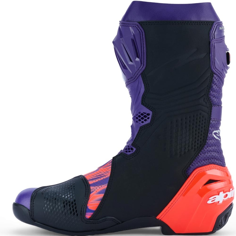 Ghete motociclete Alpinestars Supertech R Vented Flyte ediție limitată Jorge Martin violet-roșu-negru
