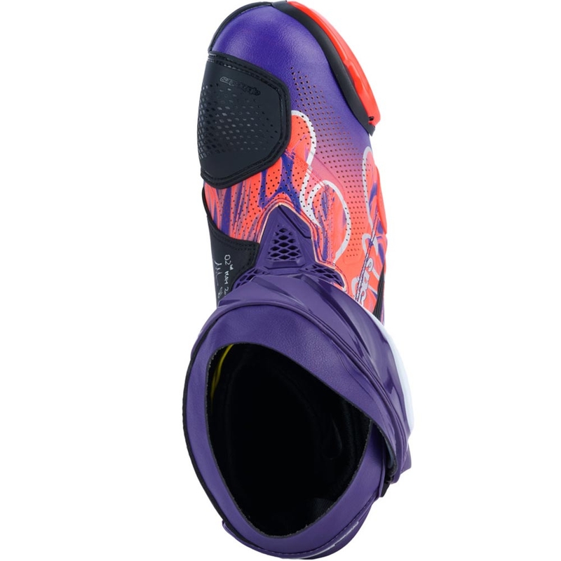 Ghete motociclete Alpinestars Supertech R Vented Flyte ediție limitată Jorge Martin violet-roșu-negru