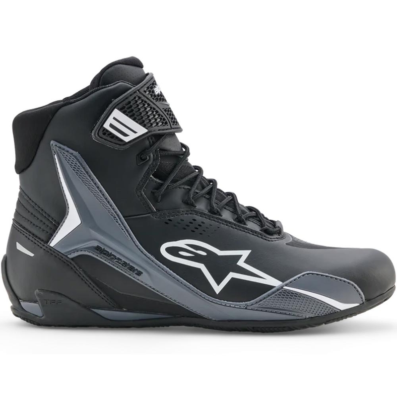 Ghete moto Alpinestars Faster-4 Drystar negru-gri închis-alb